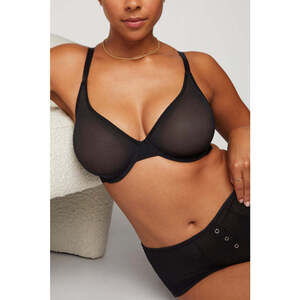 Elegant Black Sieve Demi Bra